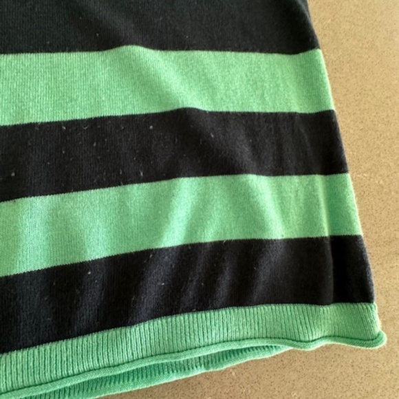 Banana Republic Mint & Navy Striped Silk Cashmere Short Sleeve Sweater EUC - Picture 10 of 10